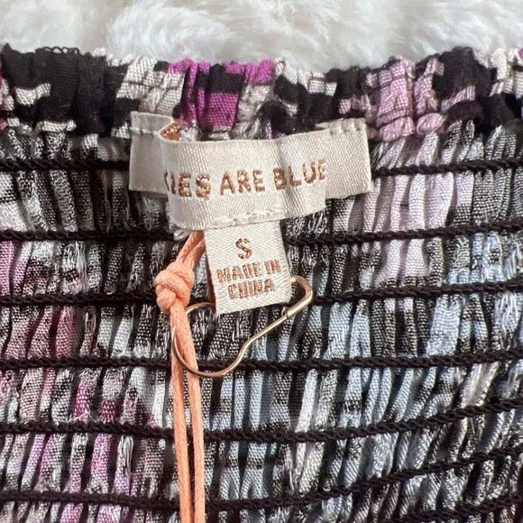 NWT Skies Are Blue Cropped Blouse Balloon Long Sleeve Floral Women's‎ Size Small - Picture 10 of 10